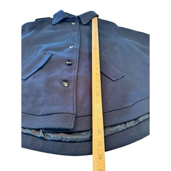 Toska Women's Navy Blue Button Down Cape Poncho Collared Coat‎ Jacket Small - Picture 10 of 13
